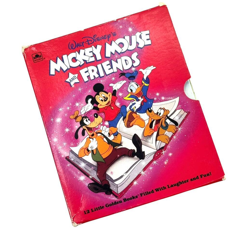 Vintage Walt Disney's Mickey Mouse and Friends 12 Little Golden Books Boxed Set